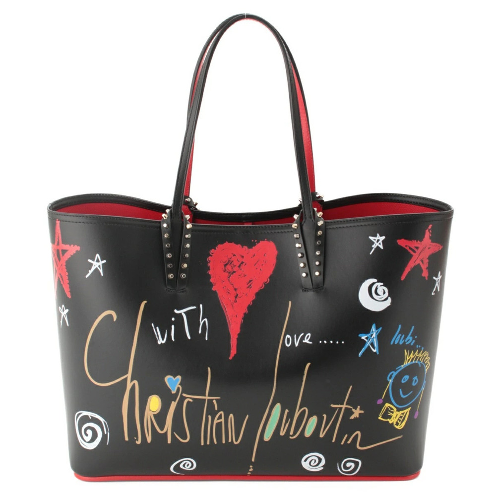 Christian Louboutin CABATA LOUBITAG Leather Tote Bag Black